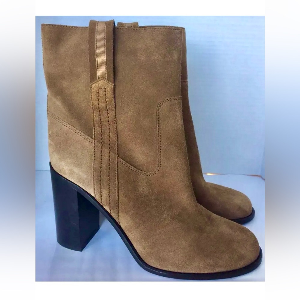 COPY - Kate Spade Baise Tobacco Brown Suede ankle boots with block heel 9.5